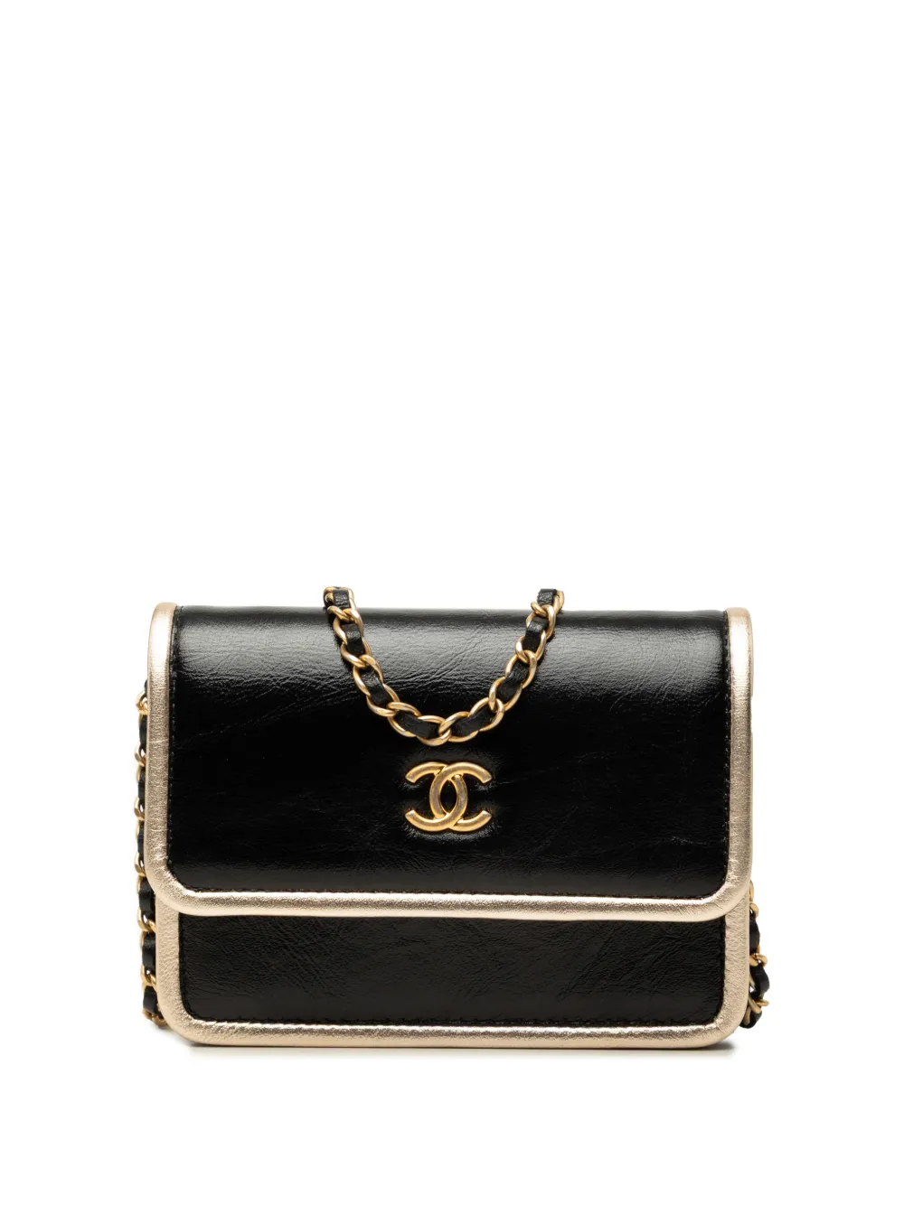 CHANEL Pre-Owned 2021 CC Metallic Calfskin Clutch With Chain crossbody bag - Nero