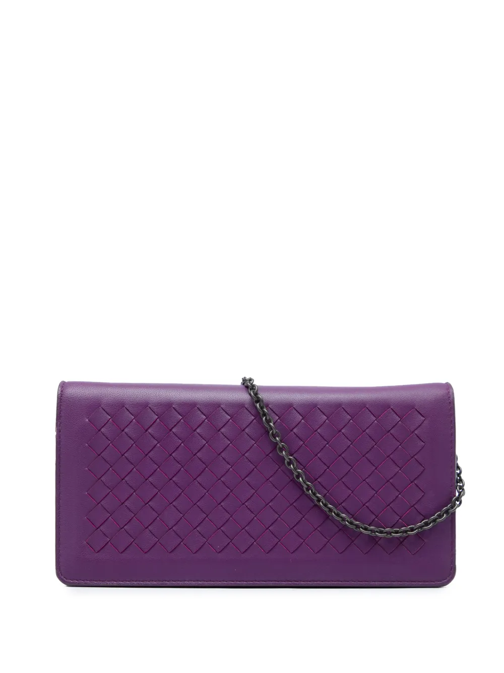 Bottega Veneta Pre-Owned 2012-2026 Nappa Intrecciato Continental Wallet on Chain crossbody bag - Violett