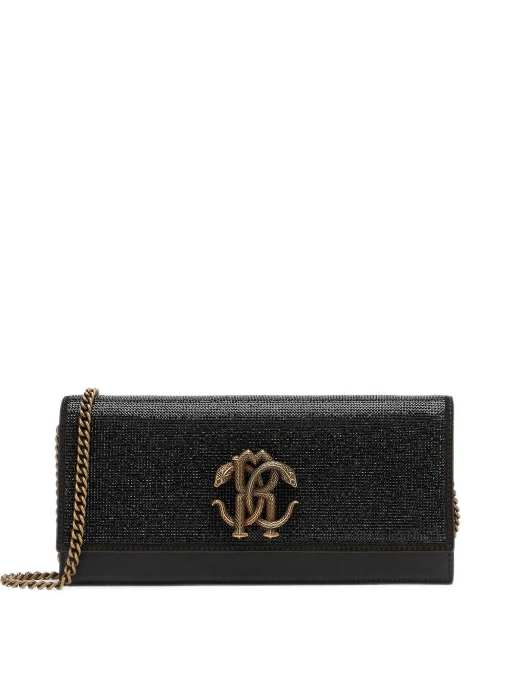Roberto Cavalli crystal-embellished clutch bag - Nero