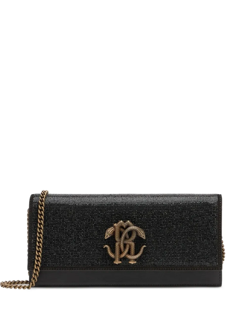 Roberto Cavalli crystal-embellished clutch bag - Nero