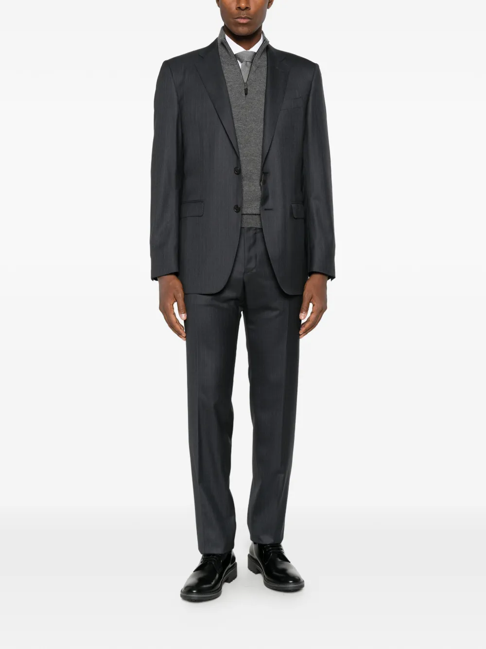 Canali pinstripe-pattern wool suit Grijs