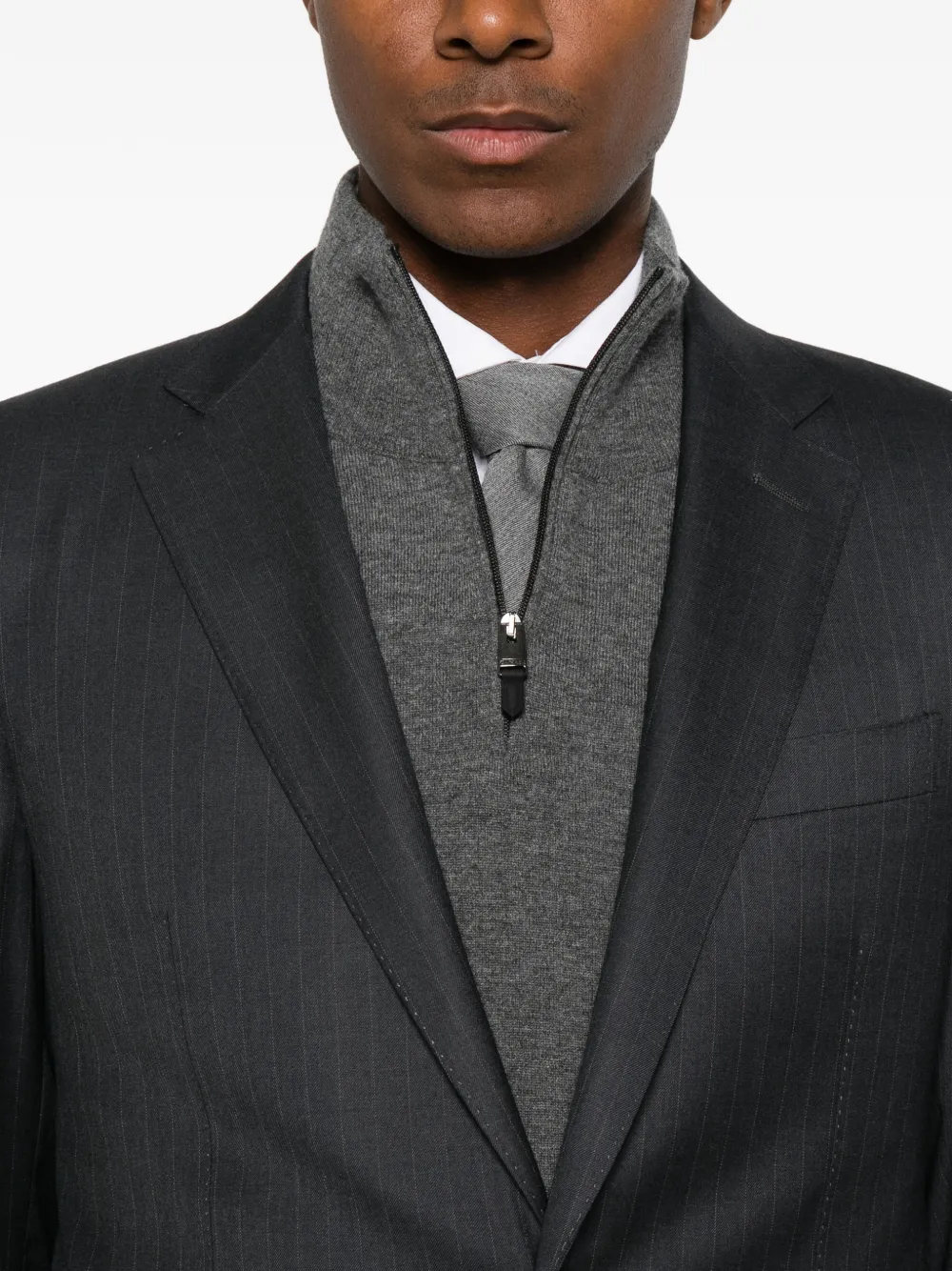 Canali pinstripe-pattern wool suit Grijs