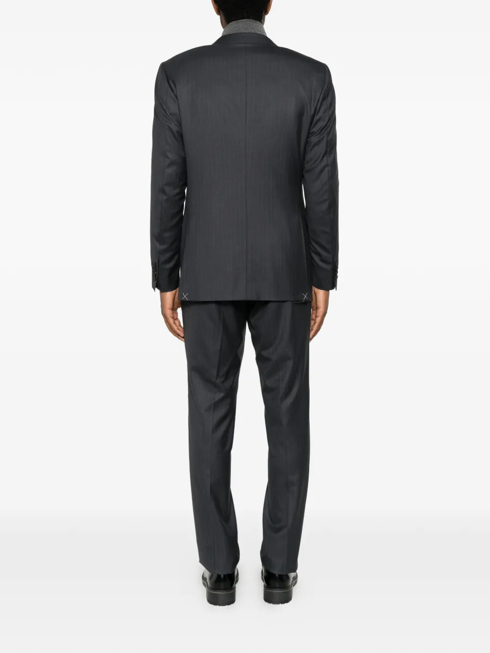 Canali pinstripe-pattern wool suit Grijs