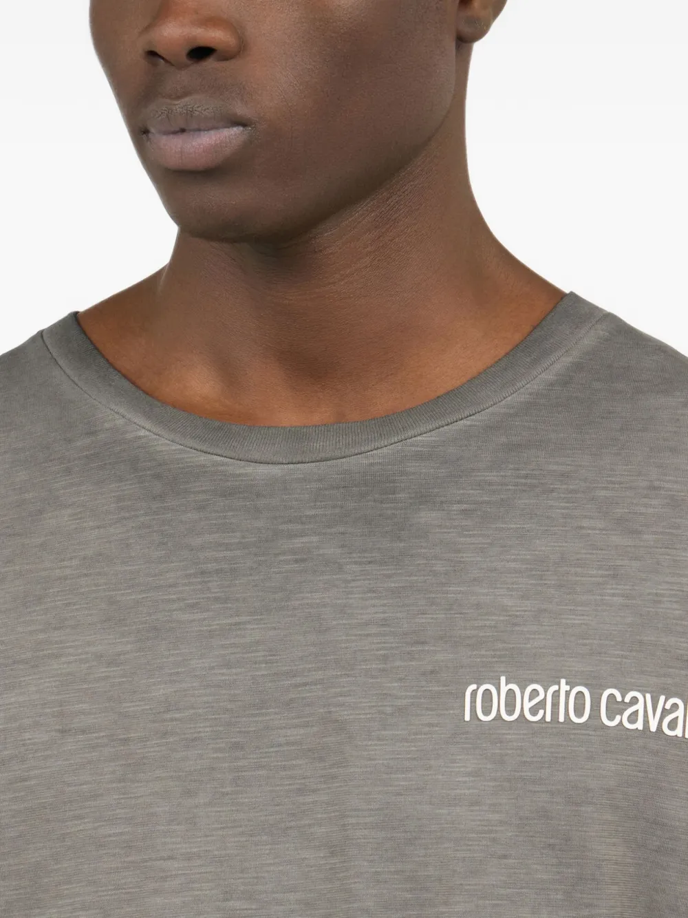 Roberto Cavalli T-shirt met slangenprint Grijs