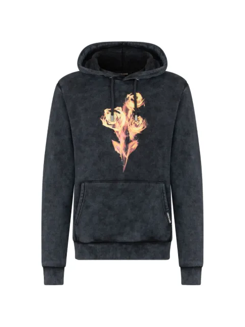 Roberto Cavalli rose-print cotton hoodie