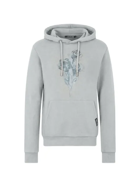 Roberto Cavalli rose-print drawstring hoodie