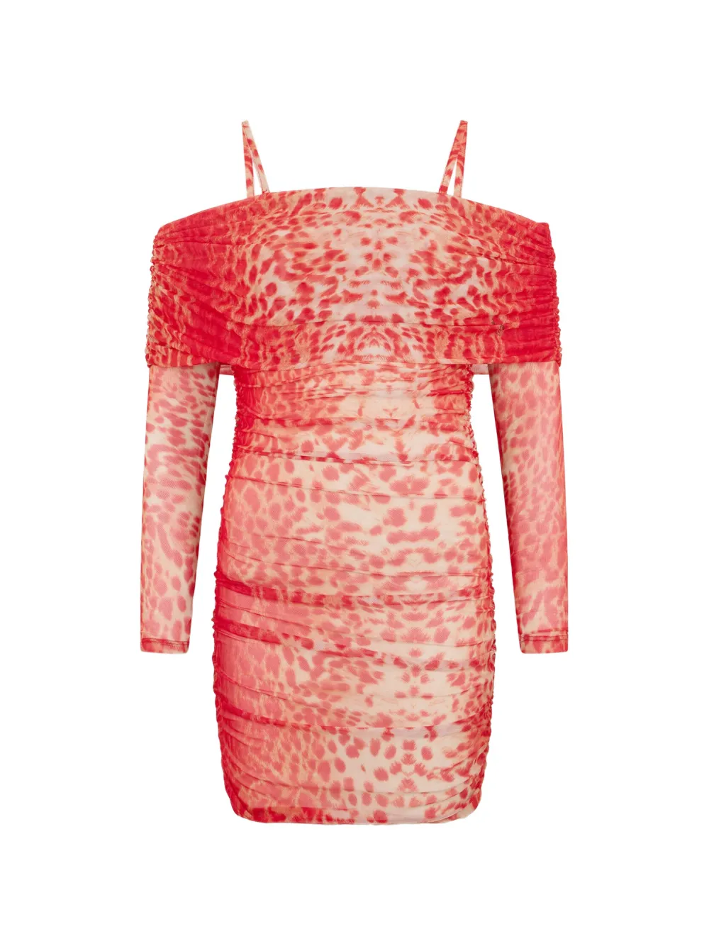 Roberto Cavalli cheetah-print ruched mini dress - Rot
