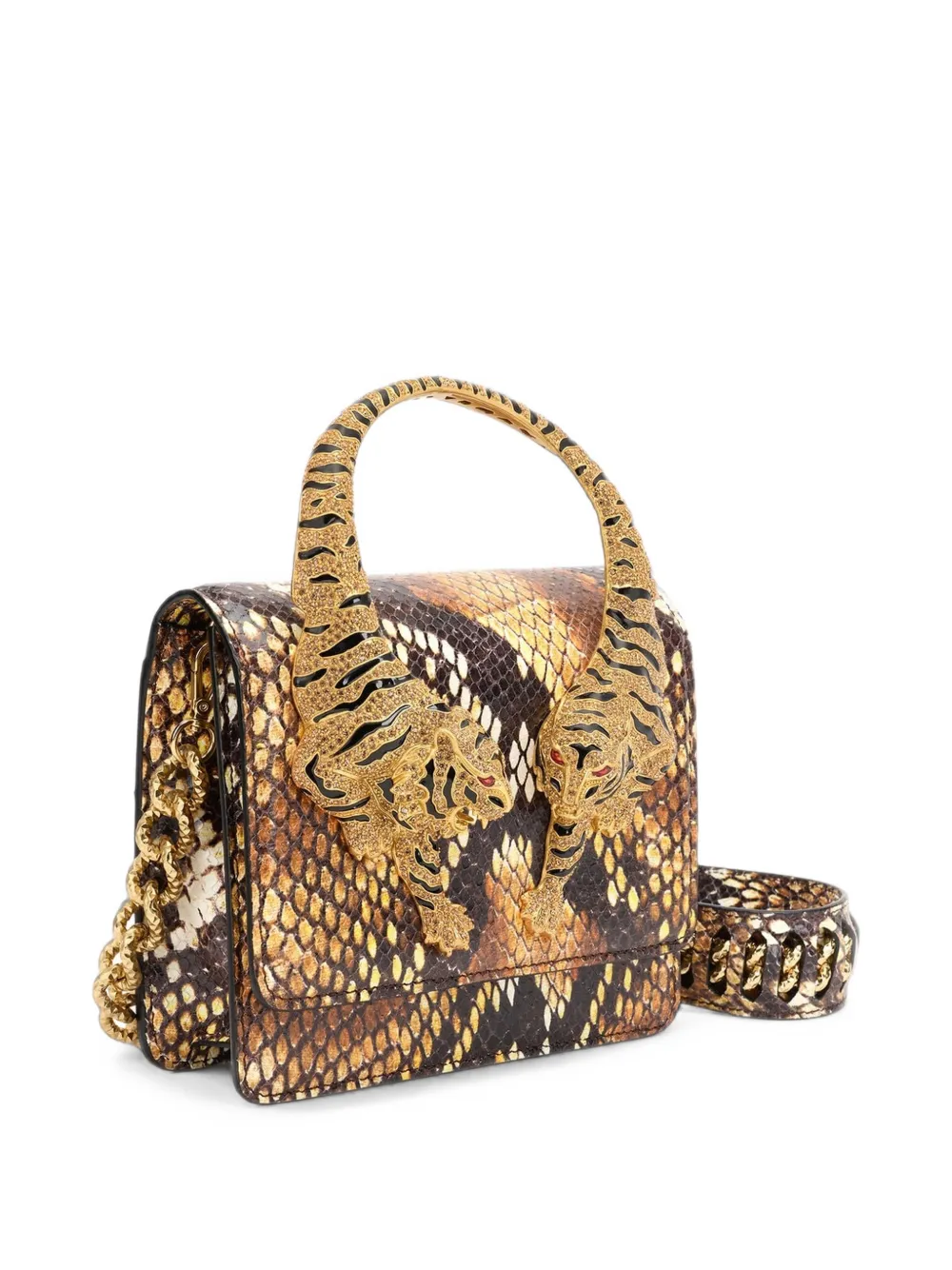 Roberto Cavalli Roar medium schoudertas Bruin