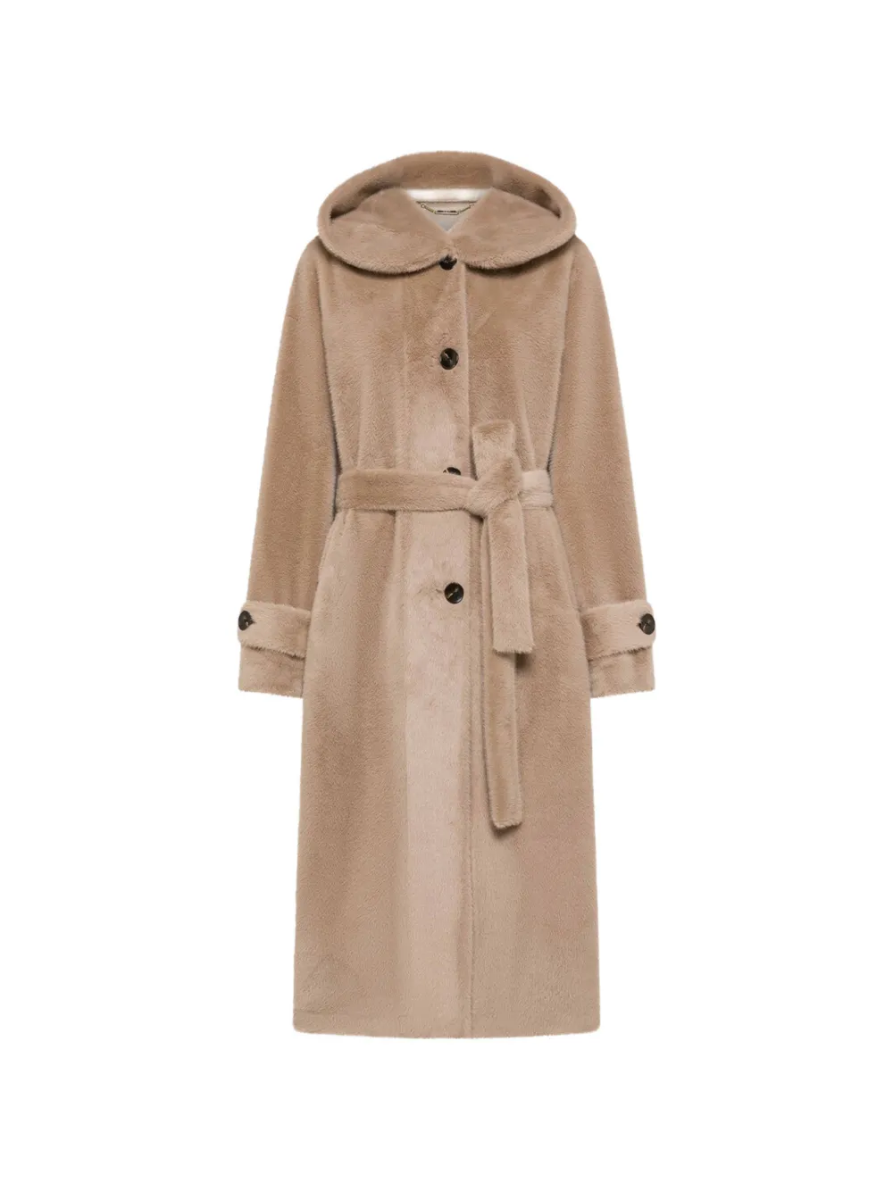 Seventy belted faux-fur coat - Tons neutres