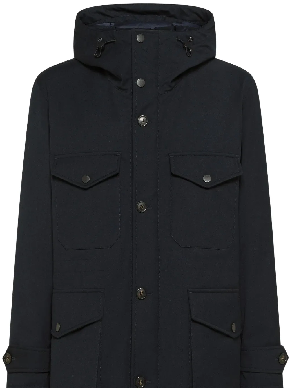Seventy hooded multi-pocket jacket Blauw