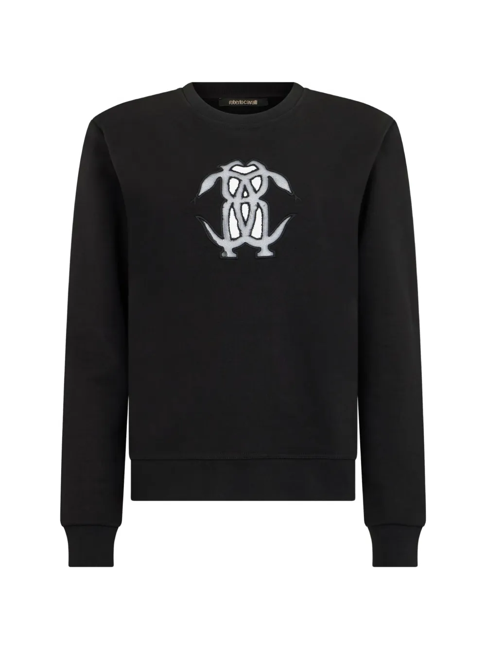 Roberto Cavalli cut-out embroidered-logo sweater - Noir Roberto Cavalli cut-out embroidered-logo sweater - Noir