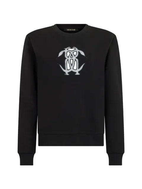 Roberto Cavalli cut-out embroidered-logo sweater