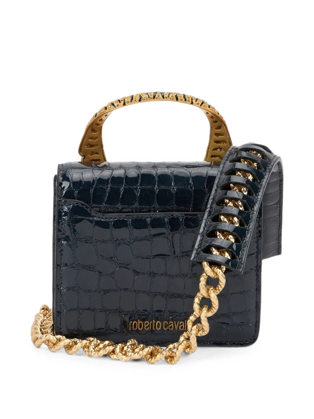 Roberto Cavalli Tiger shopper met krokodillen-reliëf Zwart