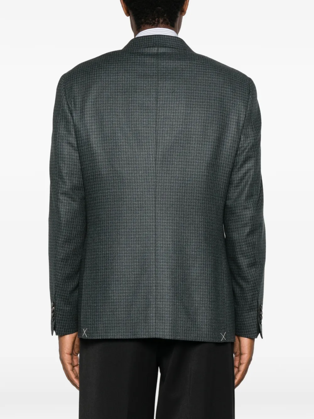 Canali micro-check single-breasted blazer Grijs