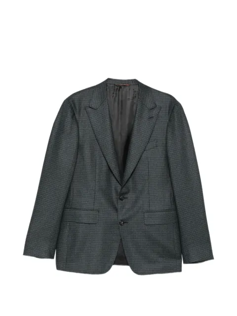 Canali micro-check single-breasted blazer