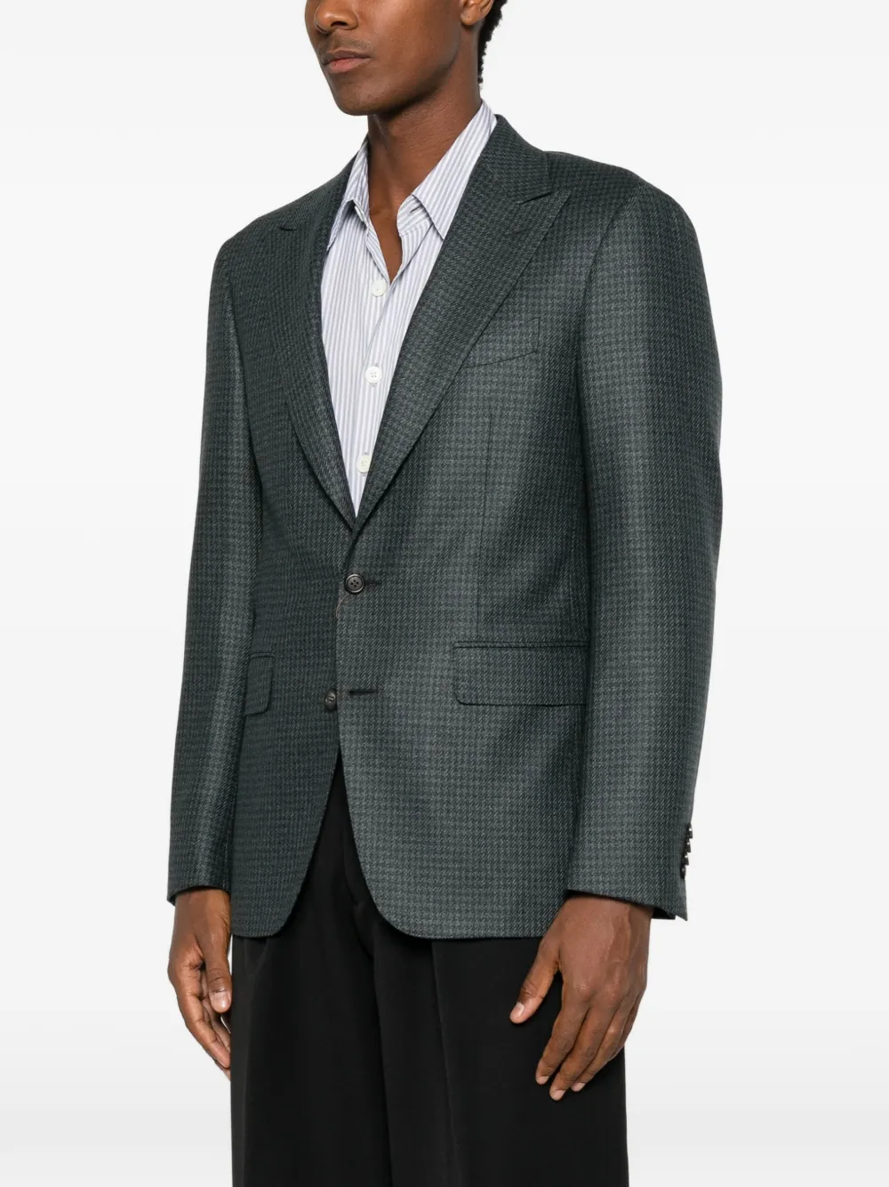 Canali micro-check single-breasted blazer Grijs