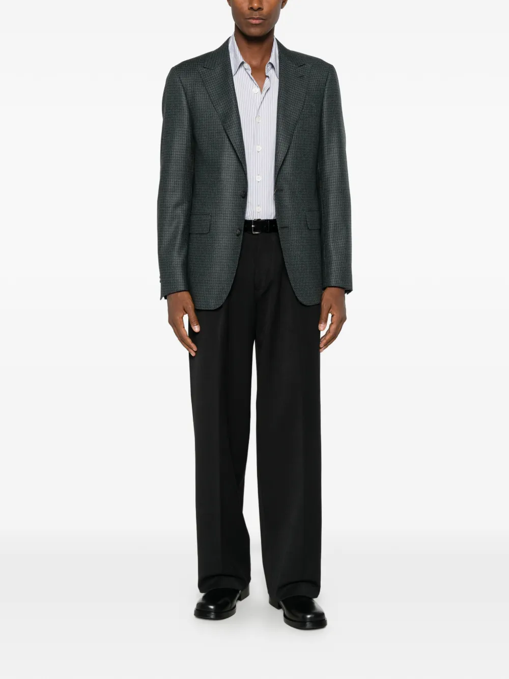 Canali micro-check single-breasted blazer Grijs