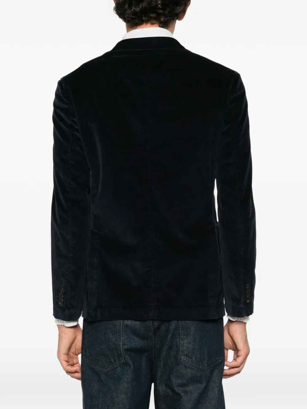 Manuel Ritz corduroy single-breasted blazer Blauw