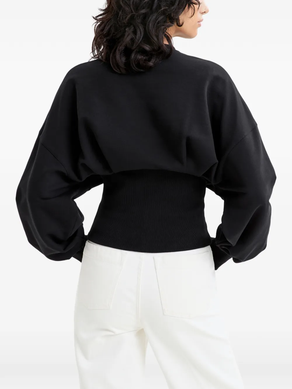 Marcella Maris sweater met pofmouwen Zwart