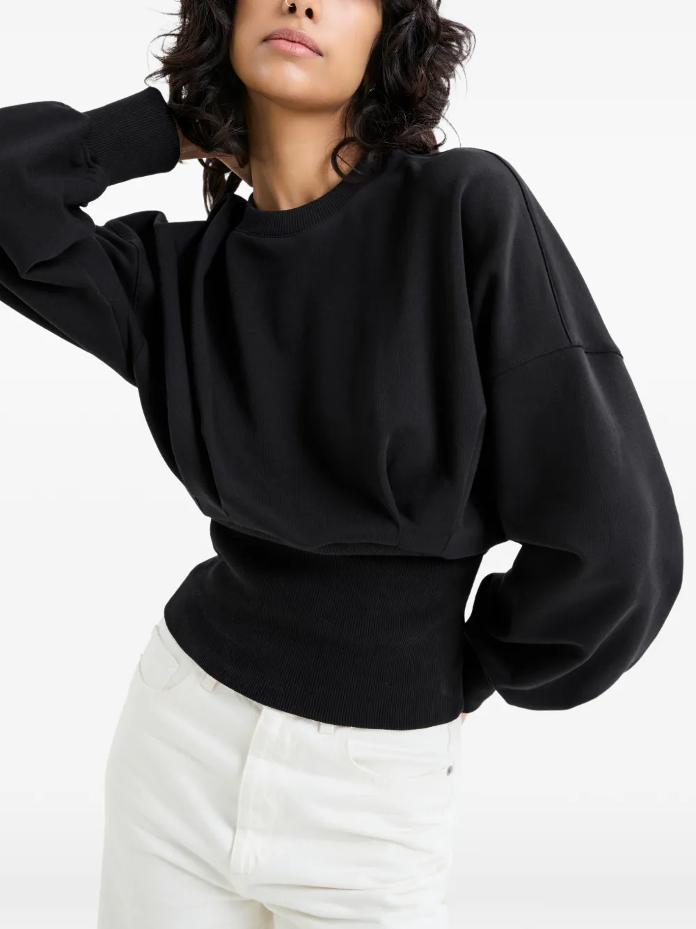 Marcella Maris sweater met pofmouwen Zwart