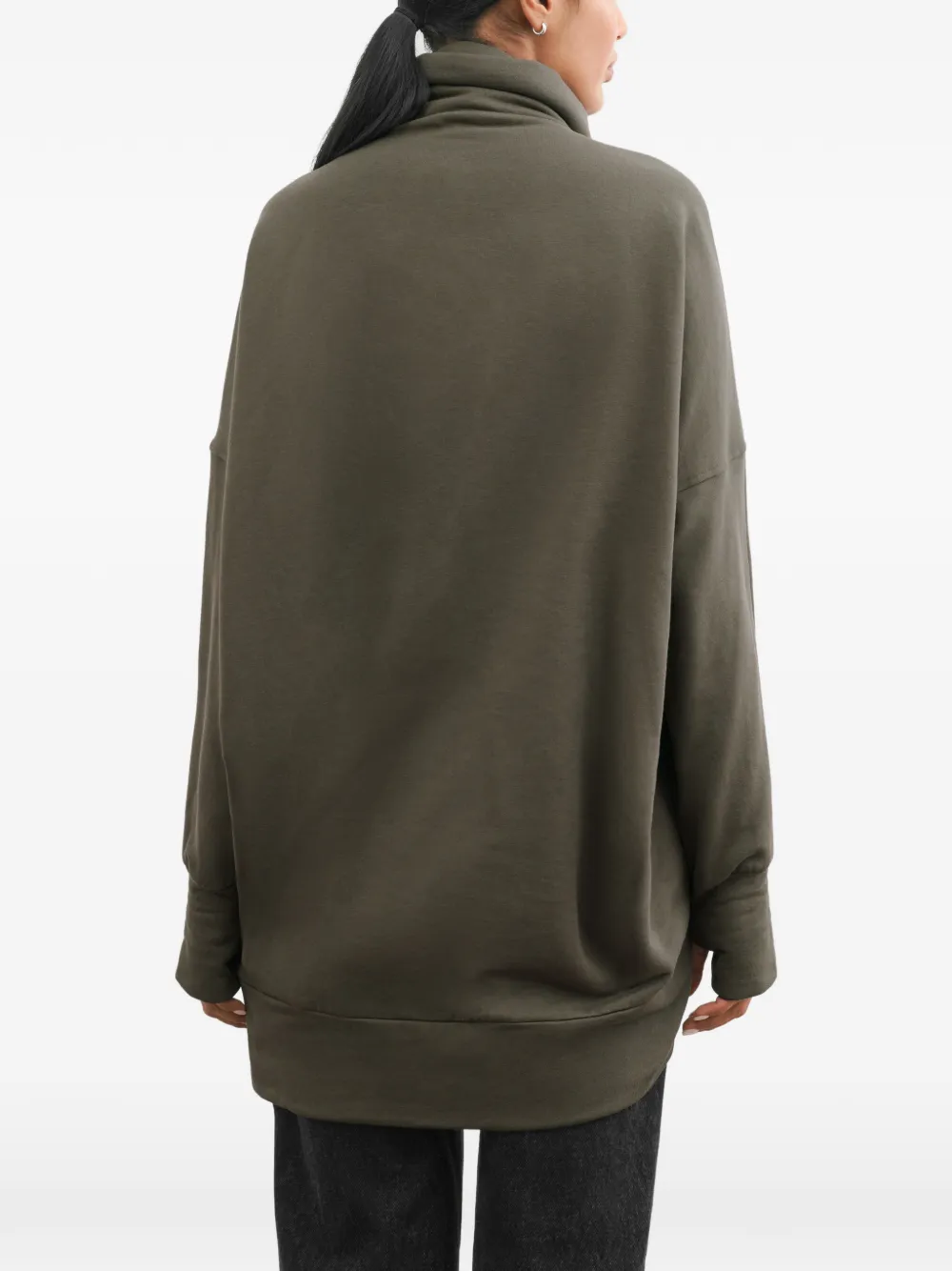 Marcella Boerum asymmetrische sweater met rits Groen
