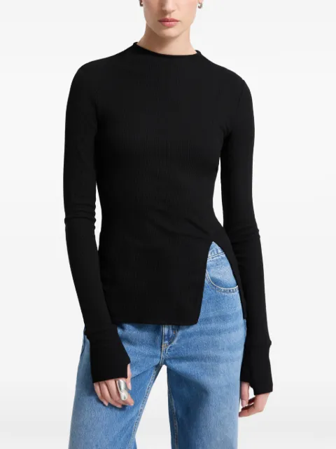 Marcella Clover ribbed thumbhole-sleeve top