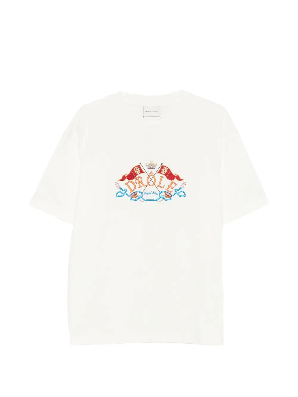 Drôle De Monsieur T-shirt met borduurwerk Wit