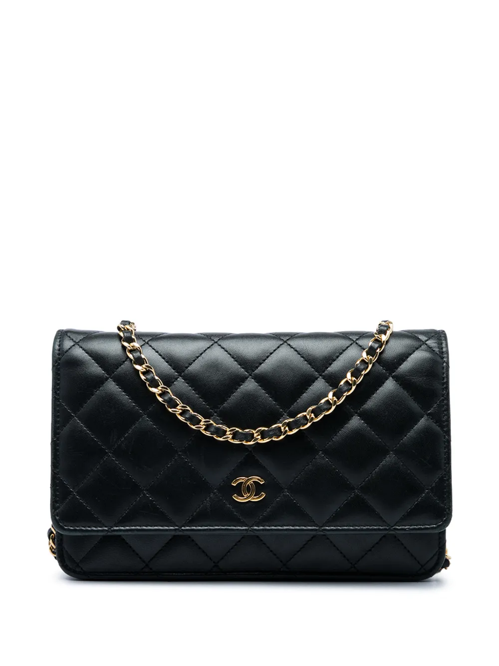 CHANEL Pre-Owned 2017-2018 CC Quilted Lambskin Wallet On Chain crossbody bag - Nero