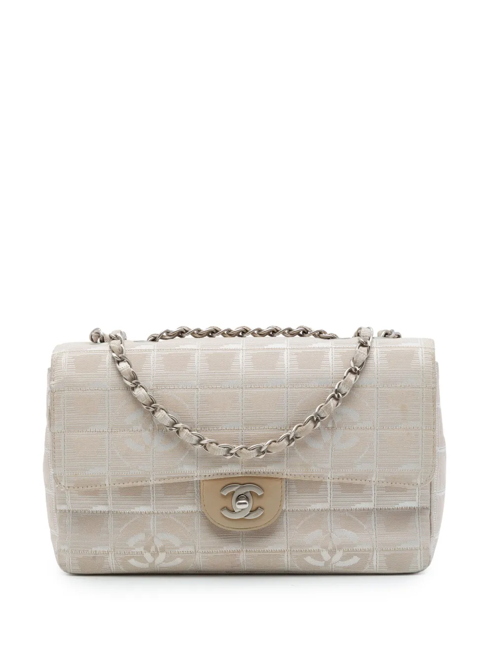CHANEL Pre-Owned 2000-2002 New Travel Line Medium Nylon Single Flap shoulder bag - Nude