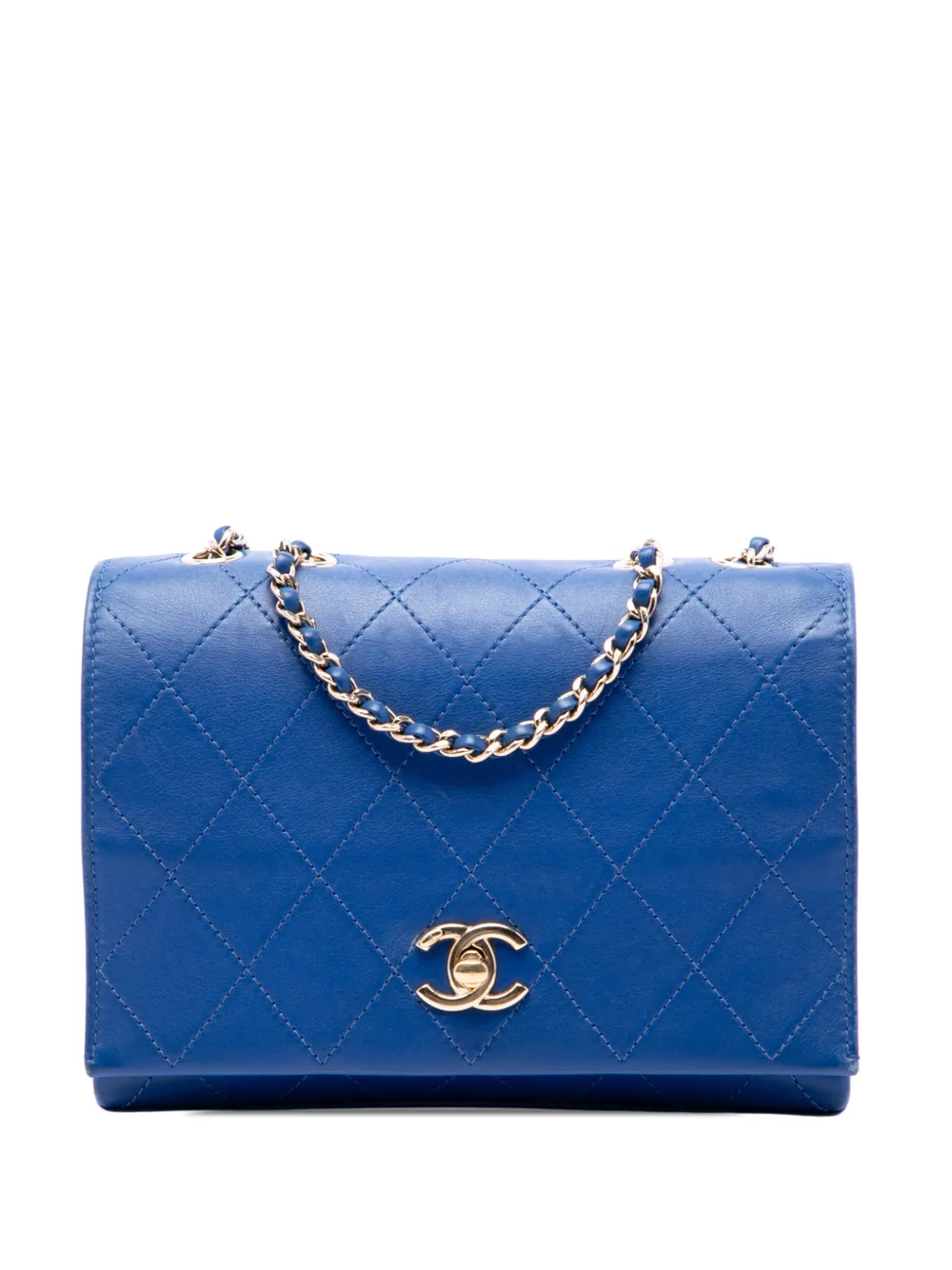 CHANEL Pre-Owned 2019 CC Quilted Calfskin Diamond Stitched Flap shoulder bag - Blu