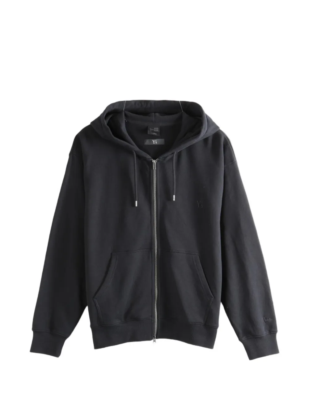 Y's x New Era logo-embroidered zip-up hoodie Zwart