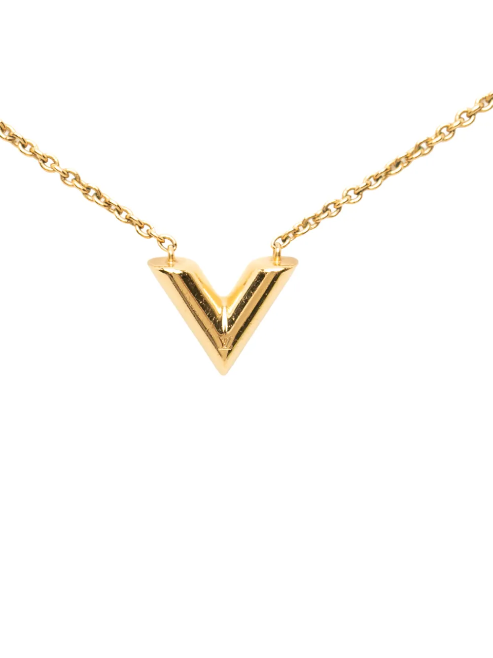 Louis Vuitton Pre-Owned 2020 Gold Plated Essential V Necklace costume necklace