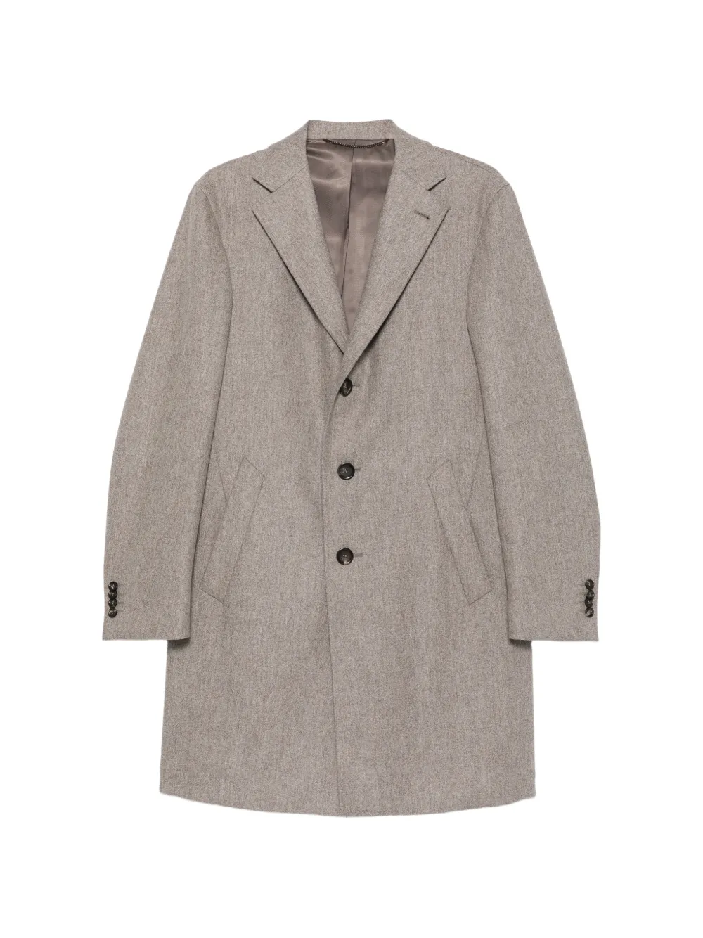 Canali single-breasted notch-lapel coat - Nude