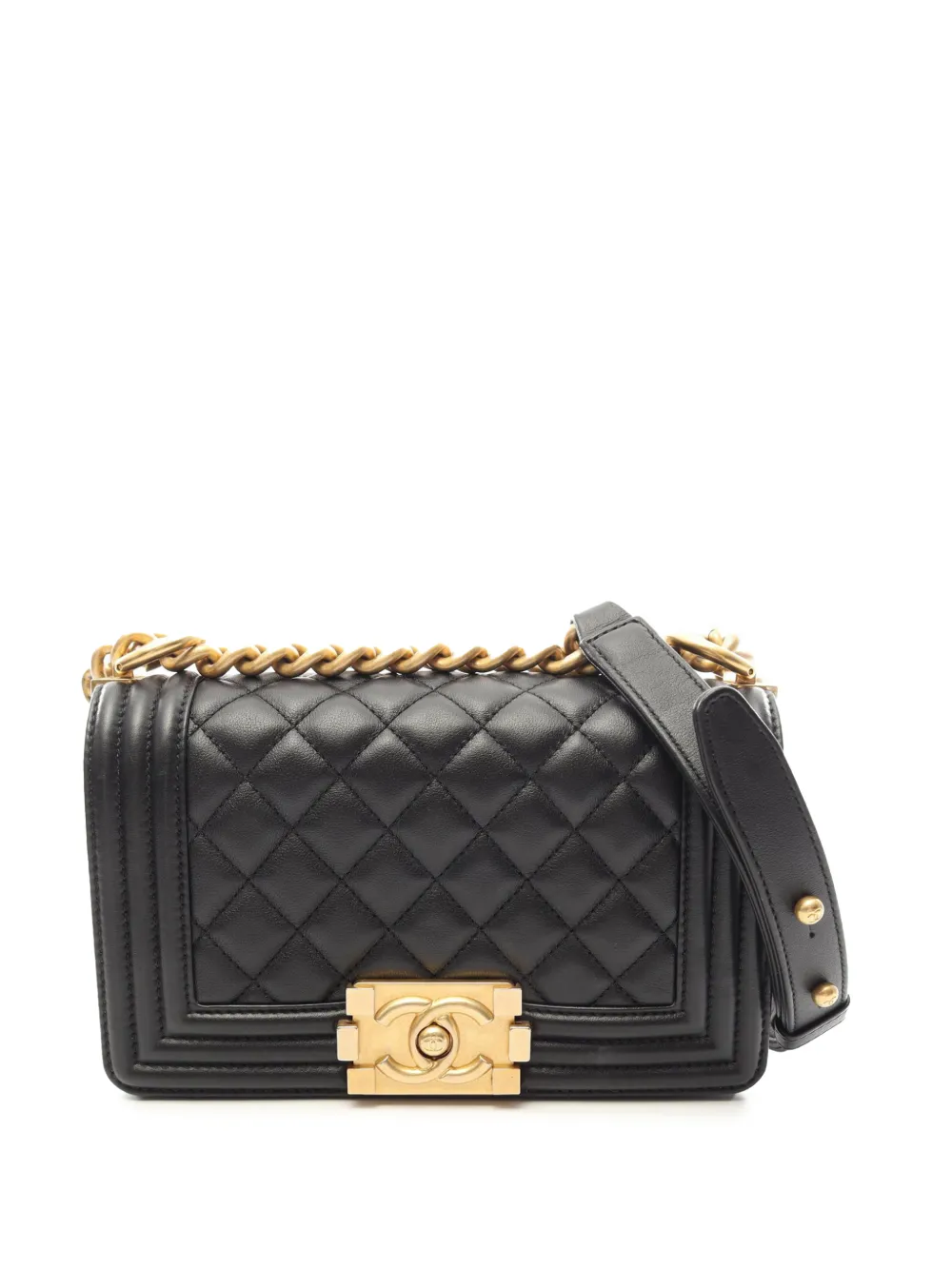 CHANEL Pre-Owned 2021-2026 Small Quilted Caviar Boy Flap crossbody bag - Nero