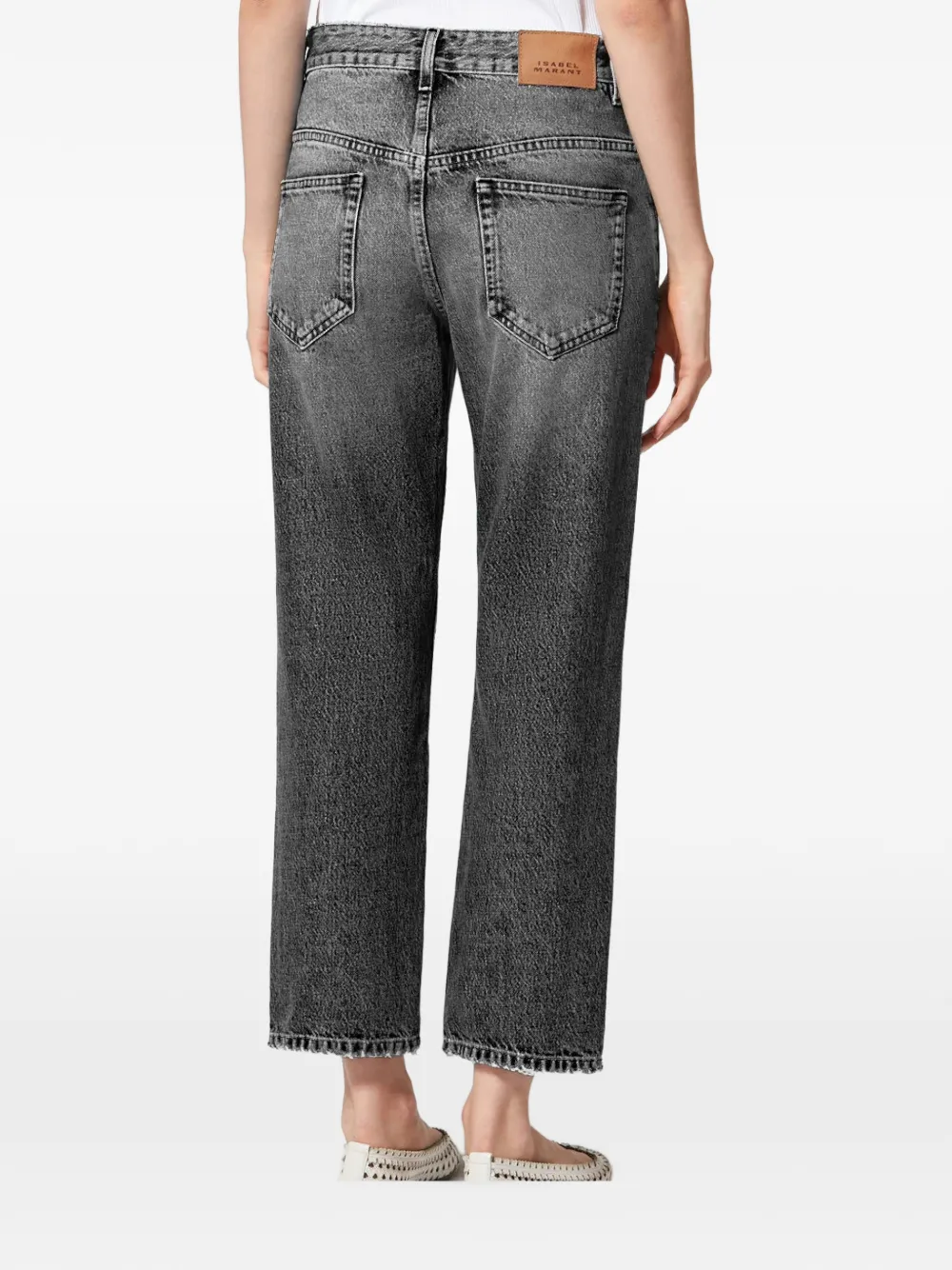 ISABEL MARANT Dakota straight jeans met acid-wassing Zwart