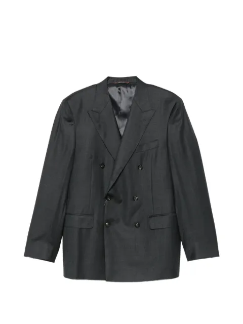 Canali double-breasted peak-lapel suit