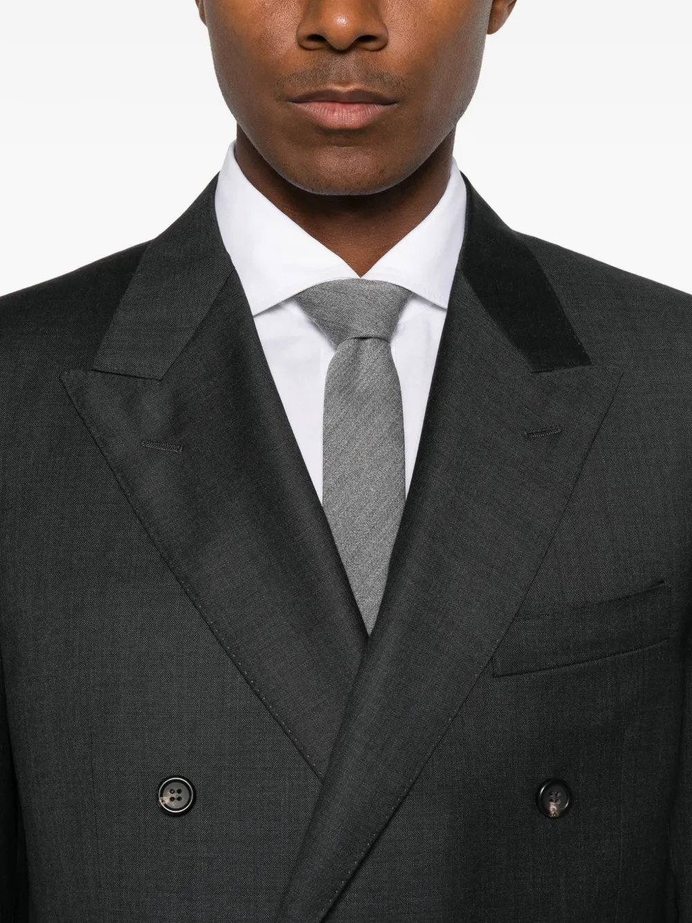 Canali double-breasted peak-lapel suit Grijs