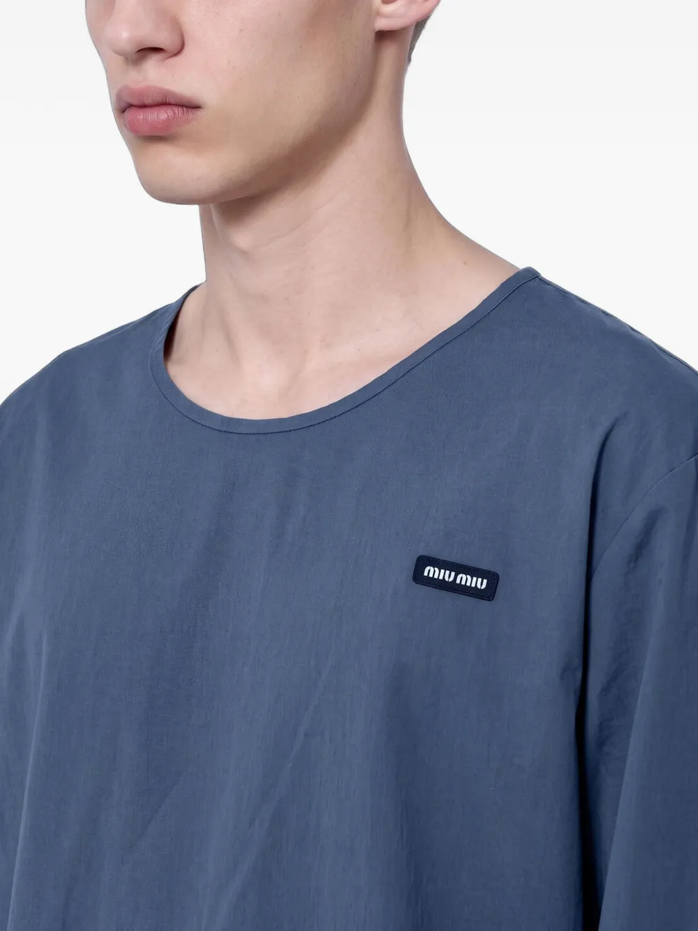 Miu Stretch popeline top Grijs