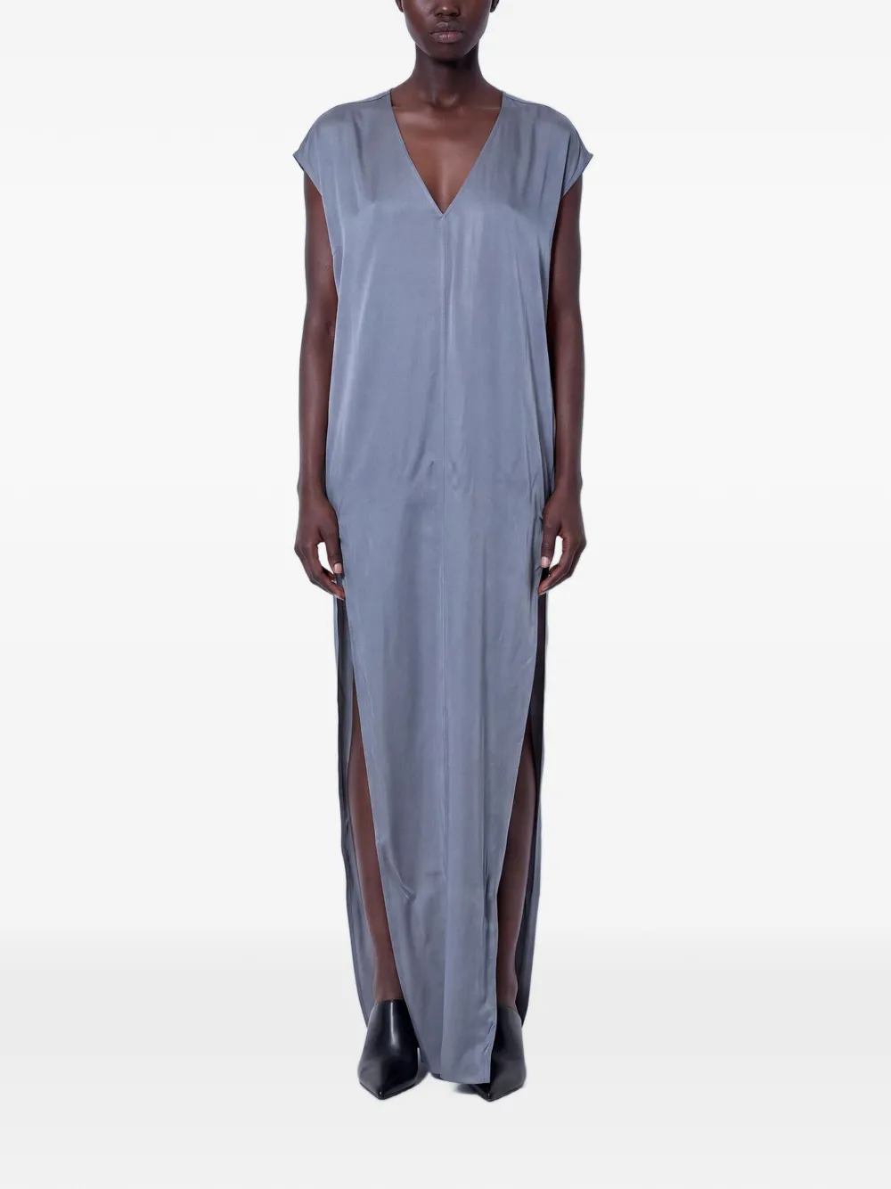 Rick Owens Arrowhead V-neck side-slit maxi dress - Grau