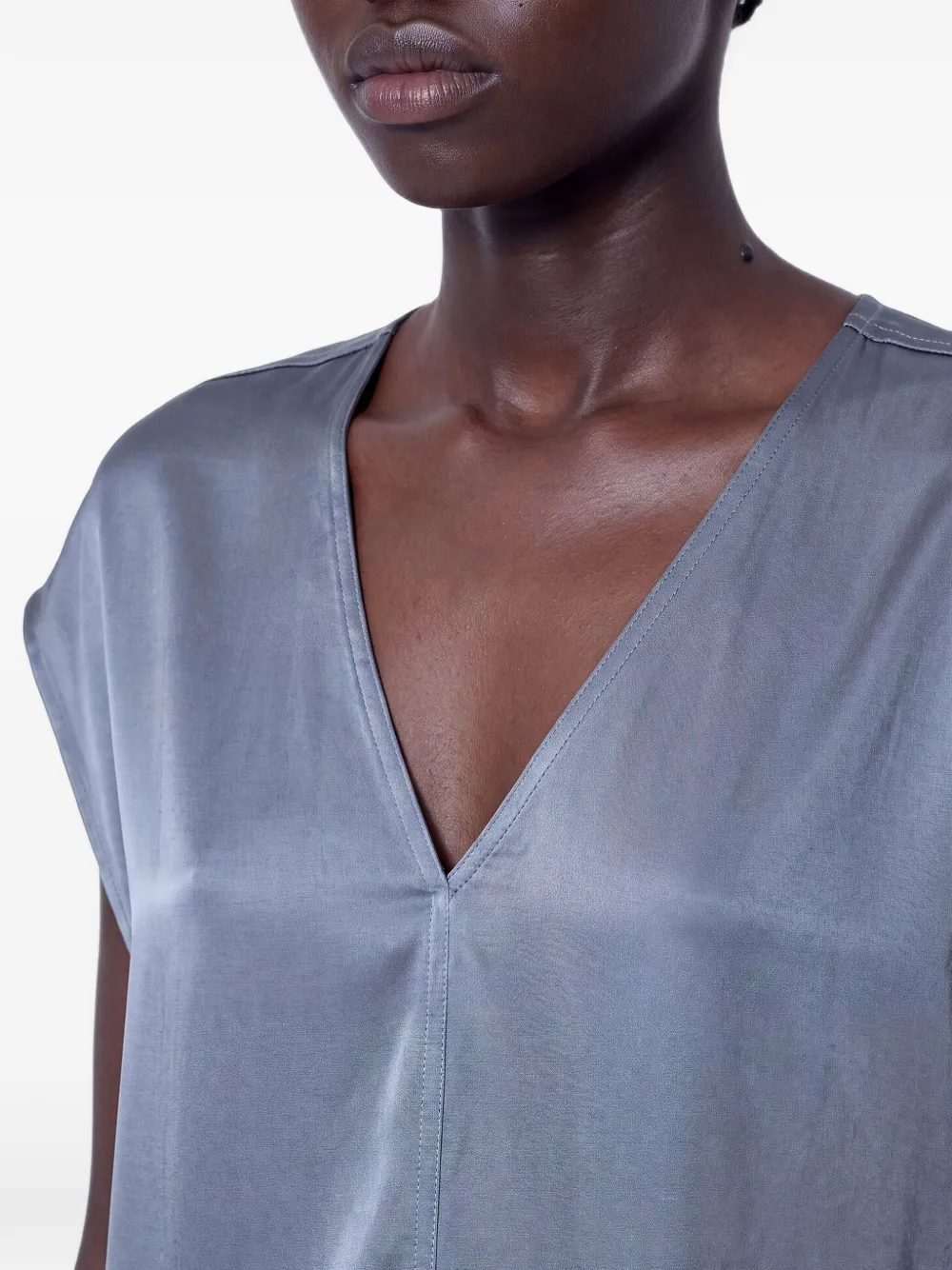 Rick Owens Arrowhead maxi-jurk met zijsplit en V-hals Grijs