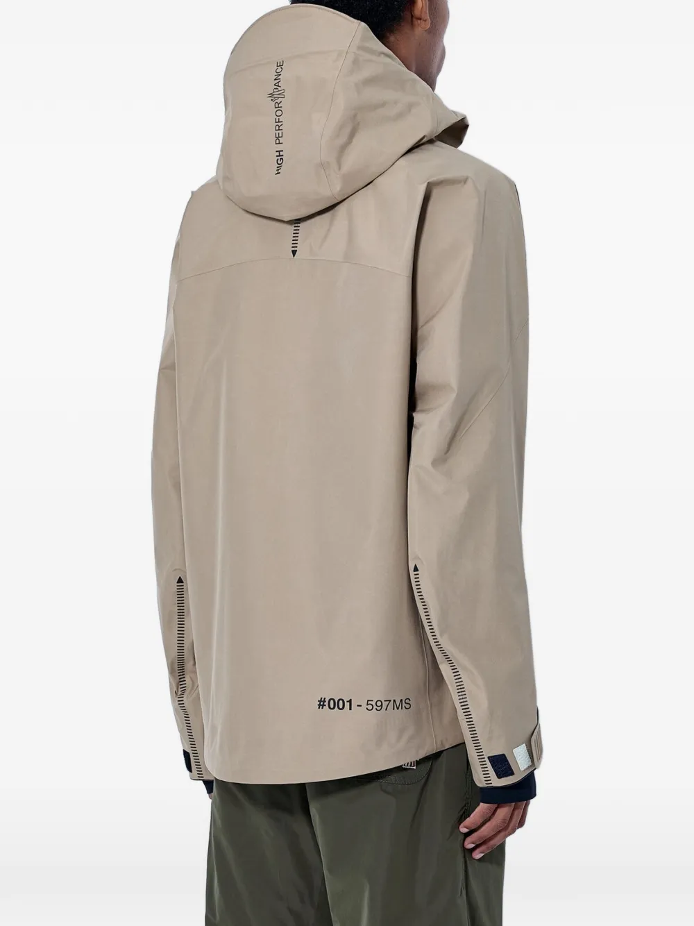 Moncler Grenoble hooded zip-up jacket Beige