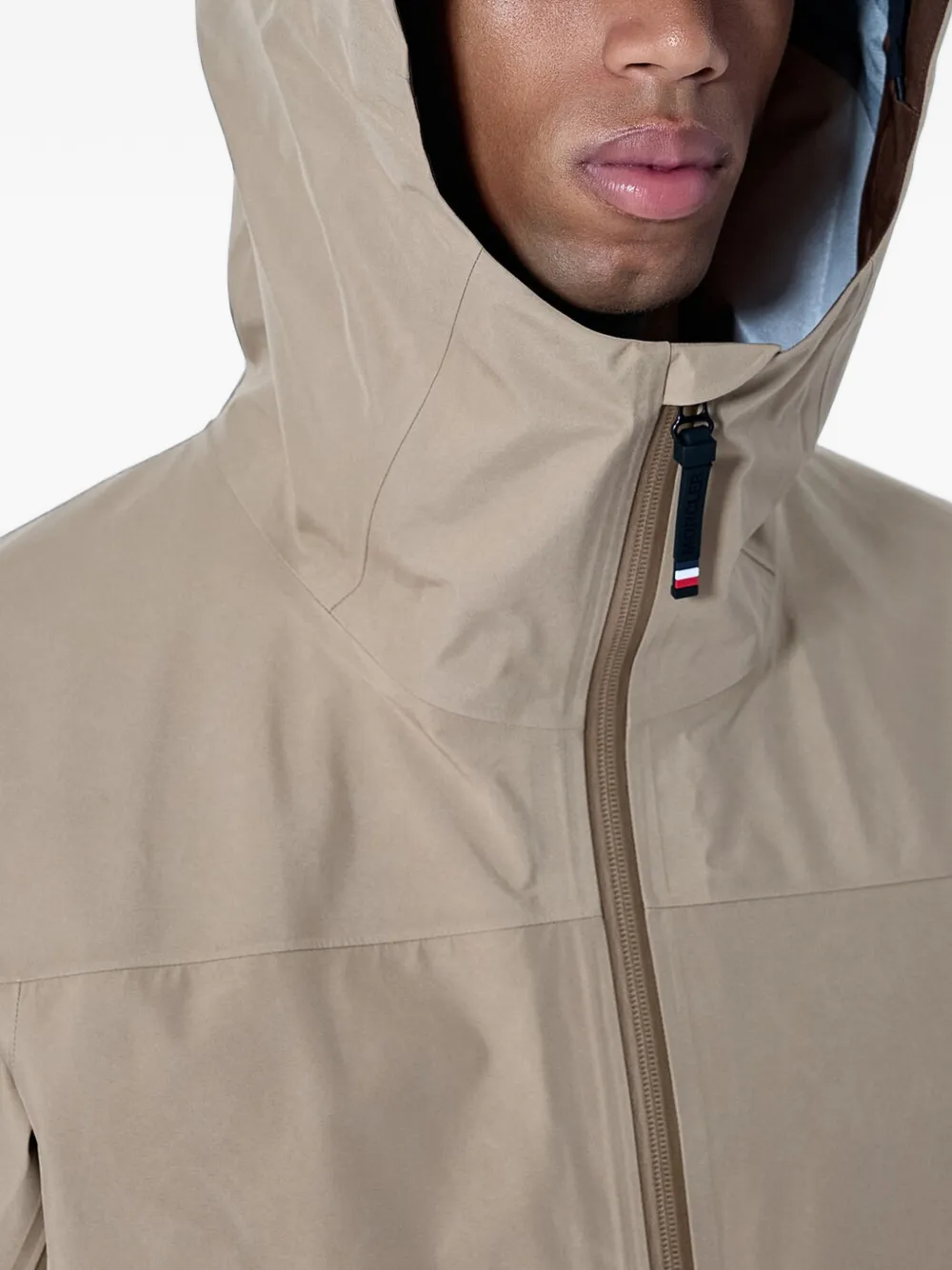 Moncler Grenoble hooded zip-up jacket Beige