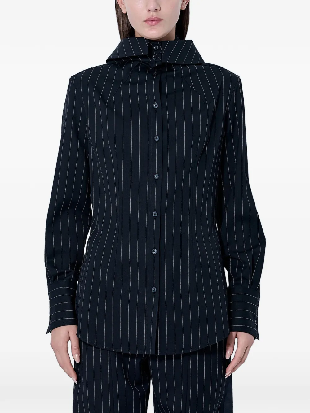 Jean Paul Gaultier The hooded striped shirt - Noir
