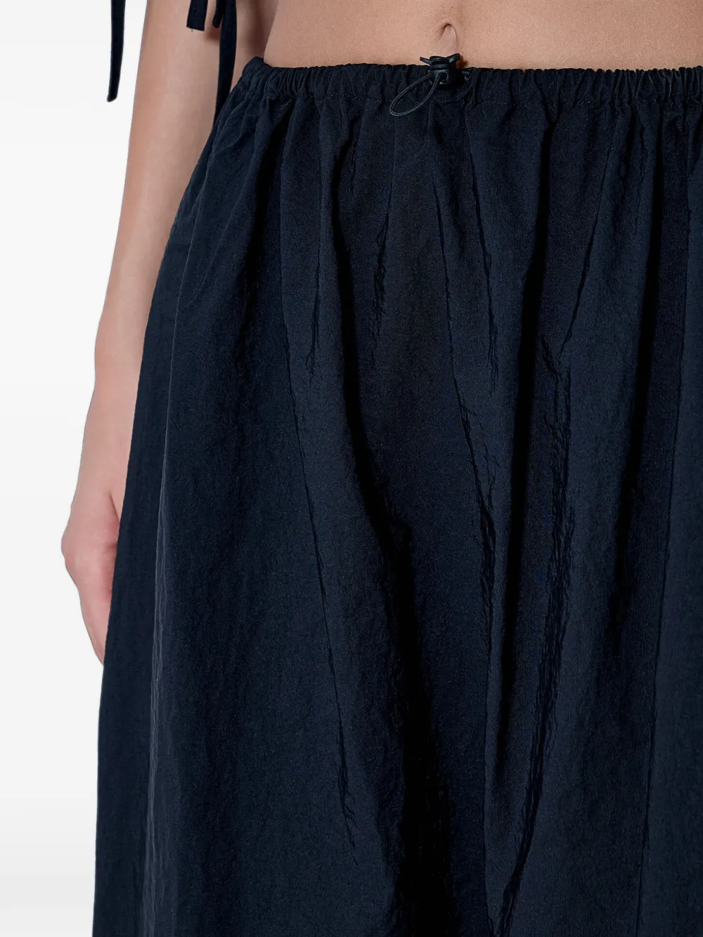 Cecilie Bahnsen Fiella elastische midi-rok met gewelfde zoom Zwart
