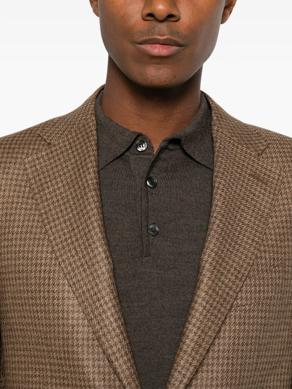 Canali houndstooth-pattern blazer Bruin