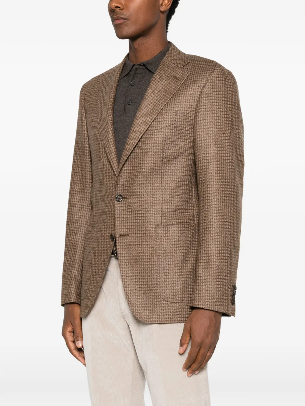Canali houndstooth-pattern blazer Bruin