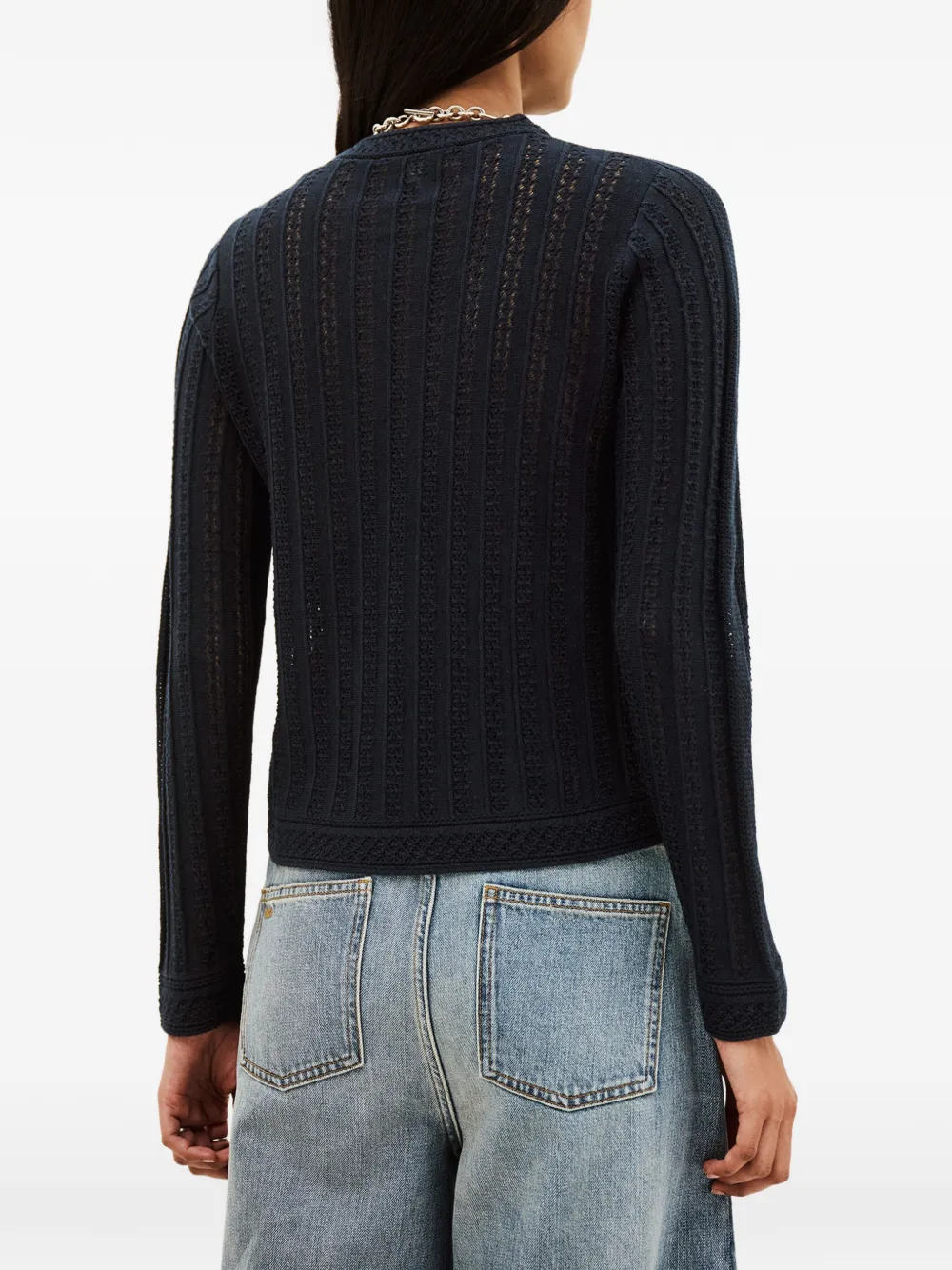 Ba&Sh Dakar pointelle gebreide trui Blauw