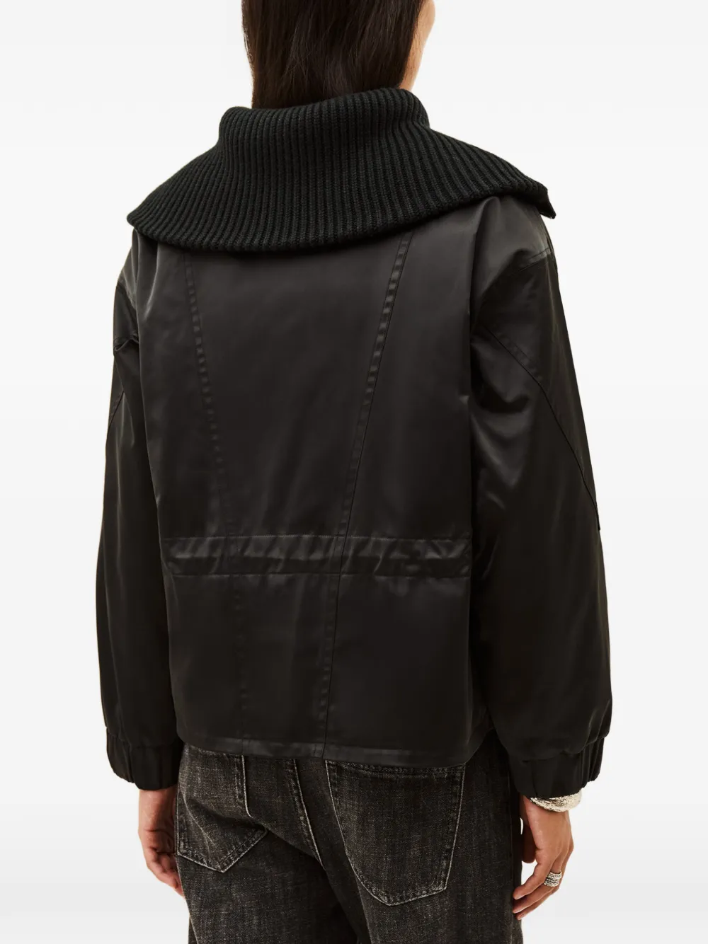 Ba&Sh Indra ribbed-collar jacket Zwart