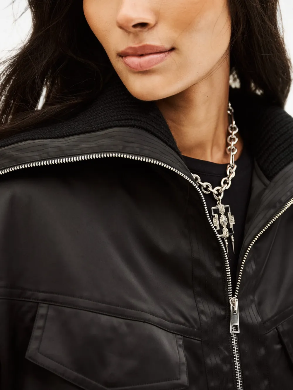 Ba&Sh Indra ribbed-collar jacket Zwart