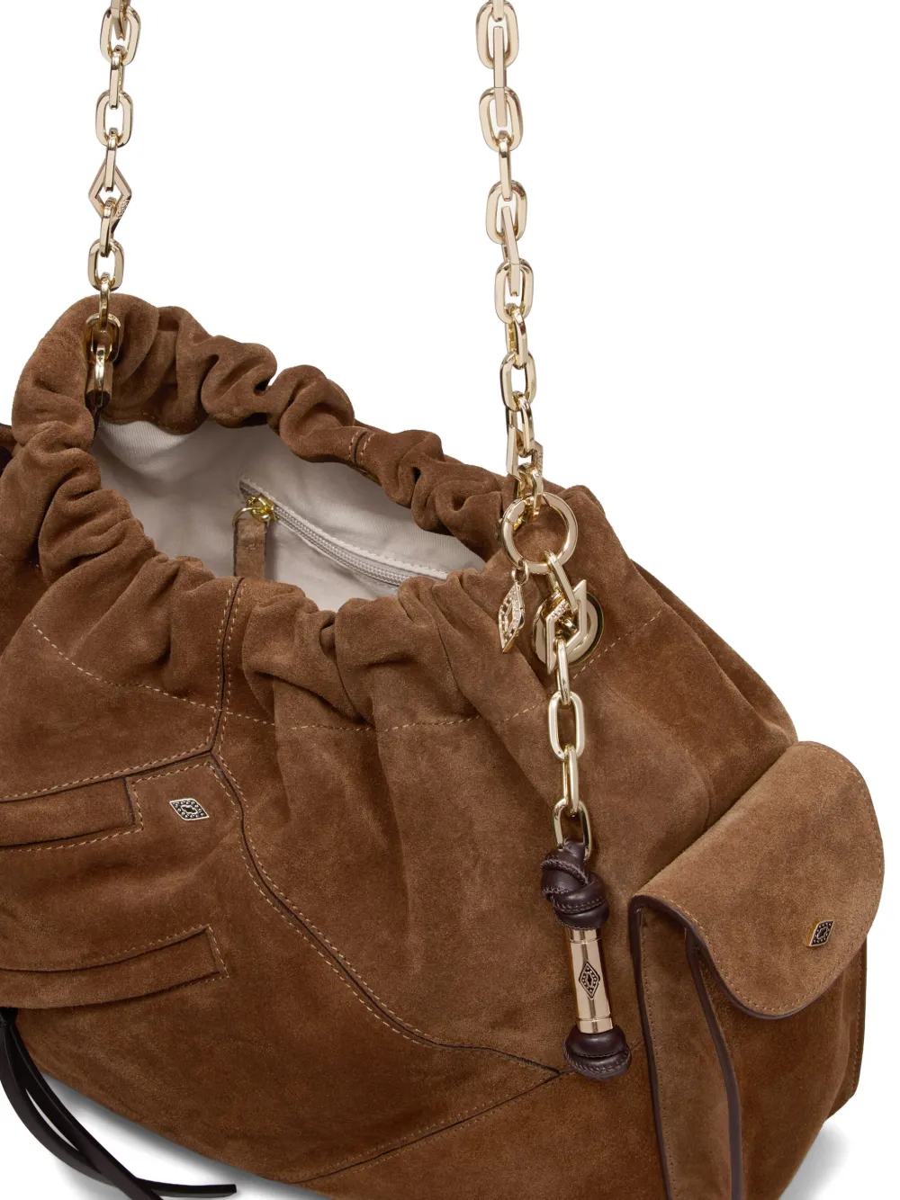 Ba&Sh June schoudertas met ketting Bruin
